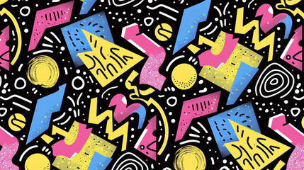 Seamless vector pattern. Fashion design 80-90s