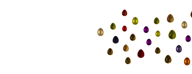 colorful eggs on white background
