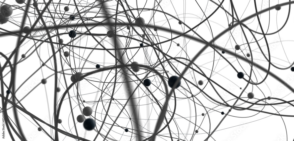 Aufkleber network shape. abstract 3d render