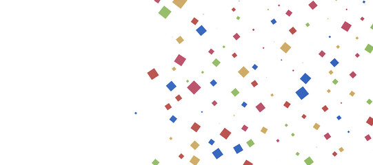 Multicolored paper confetti on transparent background. Realistic confetti flying. Colorful scattered items to holiday decorations.