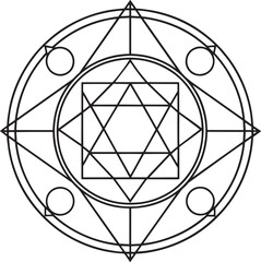 spiritual symbol round ornament black and white