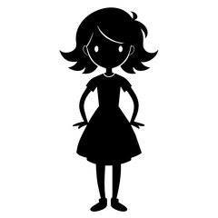 Fototapeta premium silhouette of a toddler girl