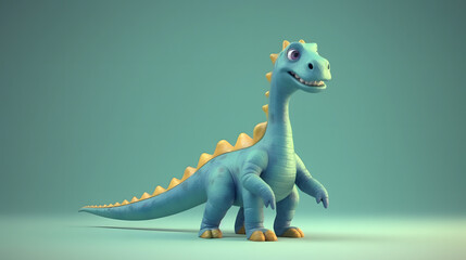Naklejka premium Iguanodon 3d cartoon