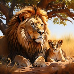 Fototapeta premium Lion and lioness