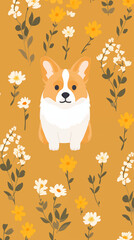 Fototapeta premium Abstract Image, Dogs, Puppies, Volleyball, Pattern Style Texture, Wallpaper, Background, Cell Phone and Smartphone Cover, Computer Screen, Cell Phone and Smartphone Screen, 9:16 Format - PNG