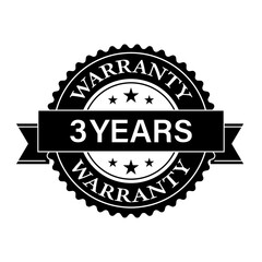 3 Years Warranty. Warranty Sign. Vector Illustration Isolated on White Background. 