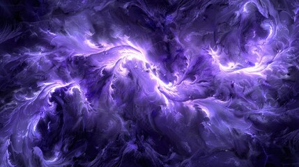 purple, featuring a swirling vortex or spiraling tentacle-like structure that engulfs the frame with dynamic, fluid motion.