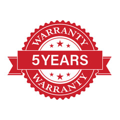 4 Years Warranty. Warranty Sign. Vector Illustration Isolated on White Background. 