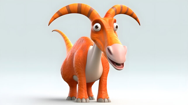 Parasaurolophus 3d cartoon