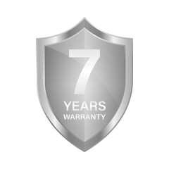 7 Years Warranty. Warranty Sign. Vector Illustration Isolated on White Background. 