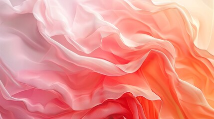 Obraz premium Soft pink and orange flowing fabric-like texture creating a delicate and elegant abstract background