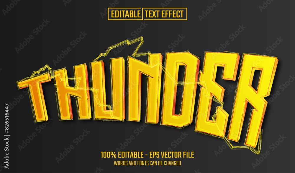 Canvas Prints thunder editable text effect