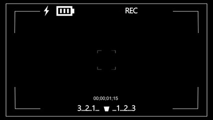 Camera frame illustration. Camera recording screen overlay. Data of camera when recording. Camera frame viewfinder screen .