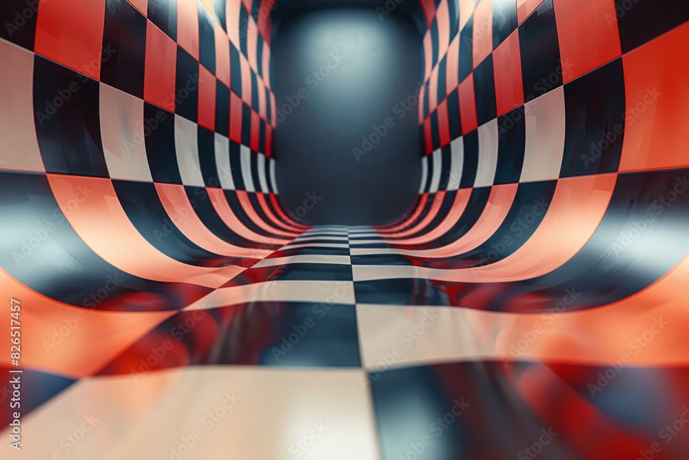 Poster abstract seamless background of heartbeat shapes in a checkerboard pattern, emphasizing balance,