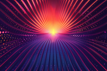 Fototapeta premium Seamless isometric pattern with heartbeat shapes arranged in a starburst design, radiating energy,