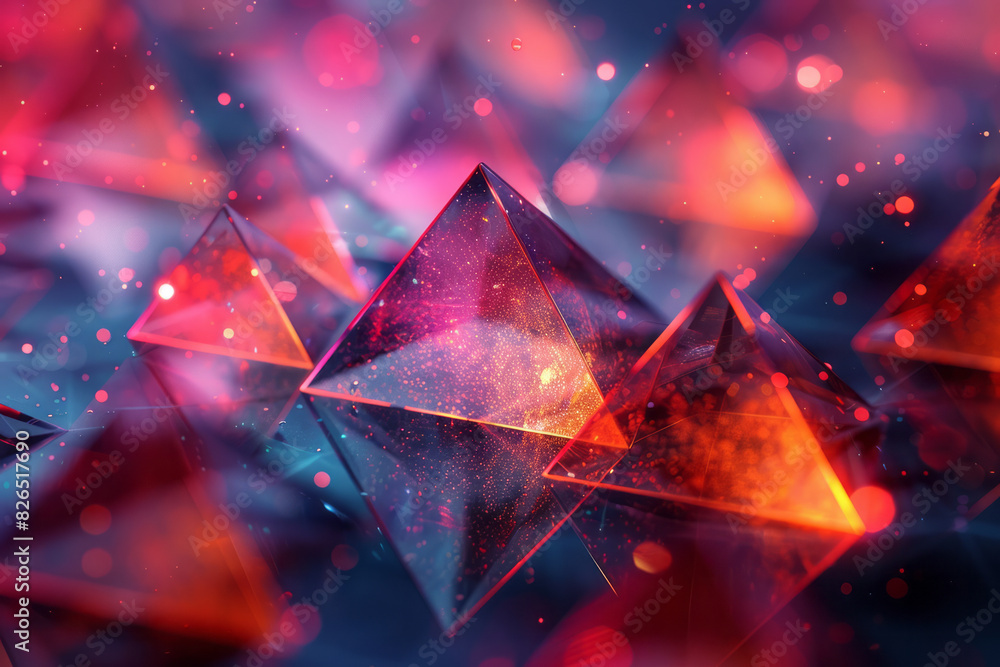 Aufkleber abstract seamless background of heartbeat shapes forming overlapping triangles, suggesting energy an