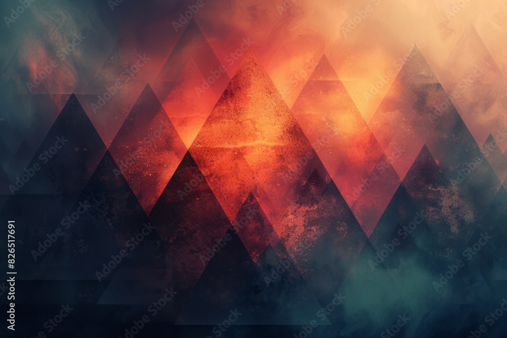 Aufkleber abstract seamless background of heartbeat shapes forming overlapping triangles, suggesting energy an