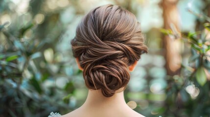beautiful hairstyle back view.