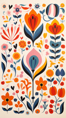 Abstract Image, Romantic Flowers, Volleyball, Pattern Style Texture, Wallpaper, Background, Cell Phone and Smartphone Cover, Computer Screen, Cell Phone and Smartphone Screen, 9:16 Format - PNG