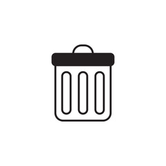 Dustbin icon design with white background stock illustration
