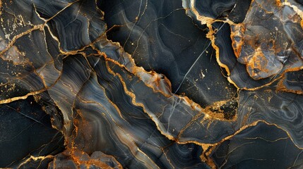 Elegant marble texture background in shades of black and gold.