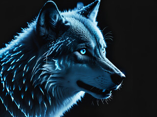 amazing wolf head portrait illustration © Wildan