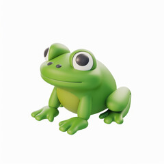 Obraz premium frog icon in 3D style on a white background