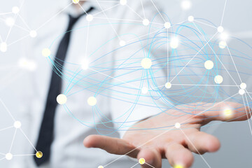 touching global network and data customer connection