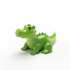 crocodile icon in 3D style on a white background
