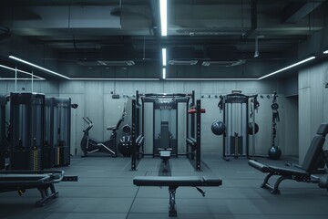 Modern Gym with Advanced Safety Measures, Spacious Workout Area, and Enhanced Sanitation Protocols for COVID-19 Safety