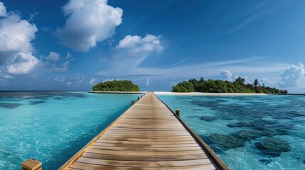 Naklejka premium A beach during a storm with a sturdy pier standing against crashing waves, dark clouds overhead, 