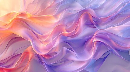 Obraz premium Abstract background with wavy, intertwined stripes in pastel hues, creating a soft and harmonious feel