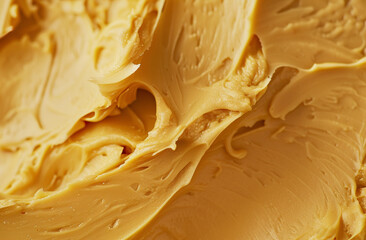 Top view of creamy peanut butter texture