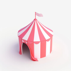Circus tent icon in 3D style on a white background