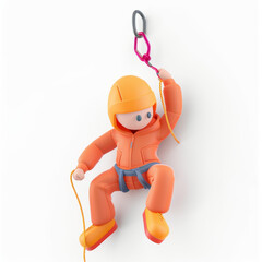 Climber icon in 3D style on a white background