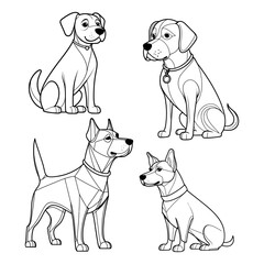 Fototapeta premium Dog Design Illustration for Coloring