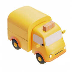 Truck, delivery icon in 3D style on a white background