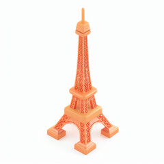 Eiffel Tower  icon in 3D style on a white background