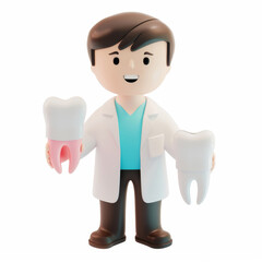 Dentist icon in 3D style on a white background