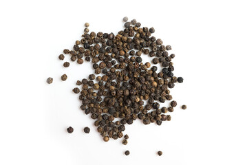 Black pepper isolated on white