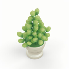 Plant in the pot icon in 3D style on a white background