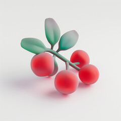 Lingonberry icon in 3D style on a white background