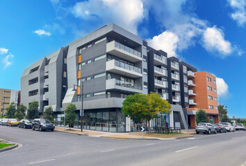 Suburban residential building in Sydney NSW at sunset Melbourne Victoria Australian Suburbia