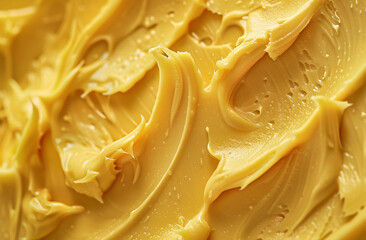 Top view of creamy peanut butter texture