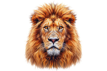 Fototapeta premium A majestic lion's head with a fierce yet noble expression