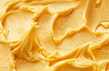 Top view of creamy peanut butter texture