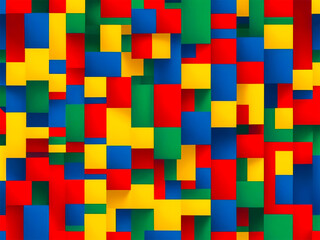 Pile of Colorful Lego Bricks in a Rainbow of Red, Blue, Yellow, and Green