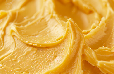 Top view of creamy peanut butter texture