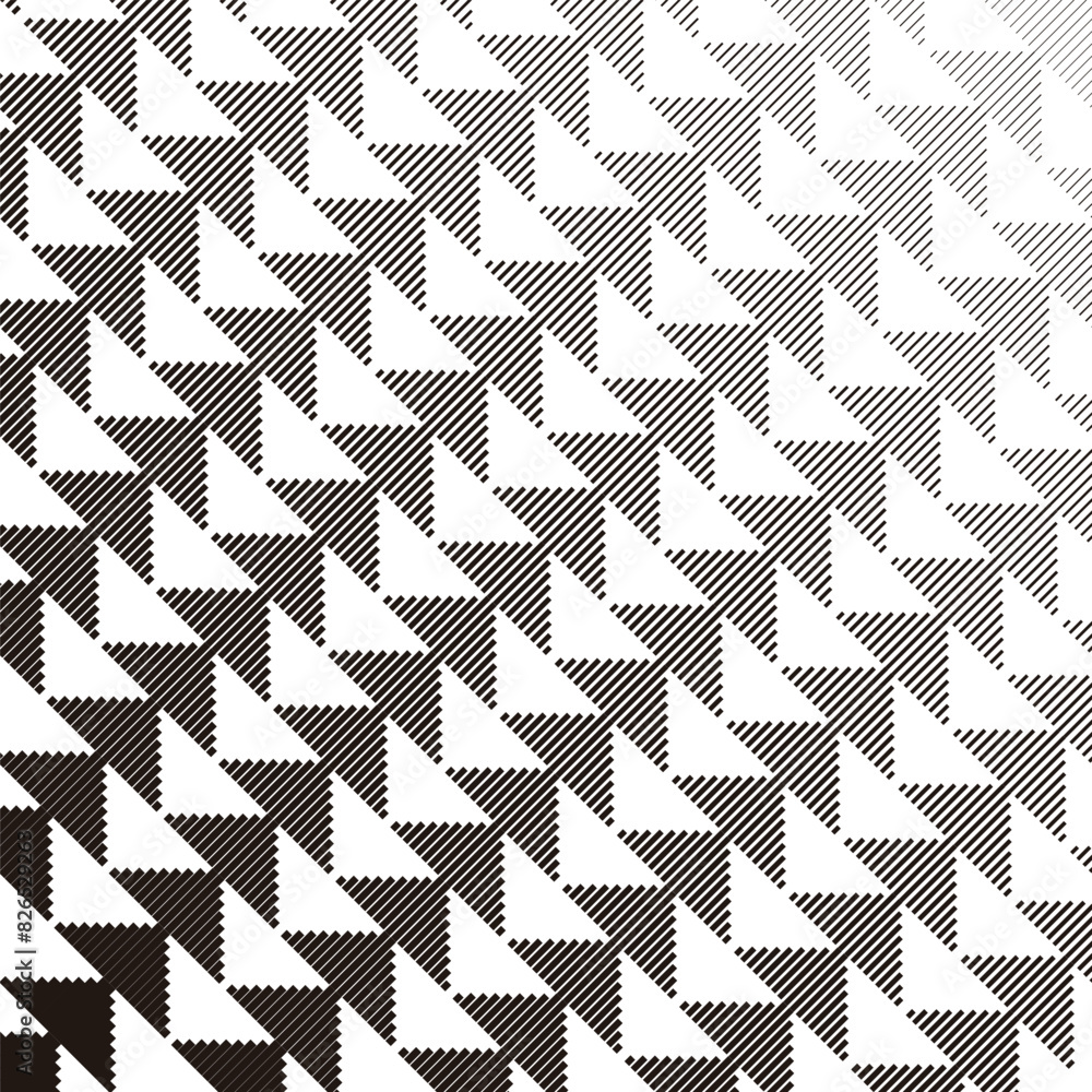 Wall mural Black and white abstract geometric pattern background. Editable graphic resource. Vector Format Illustration  - Wall murals