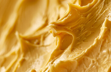 Top view of creamy peanut butter texture